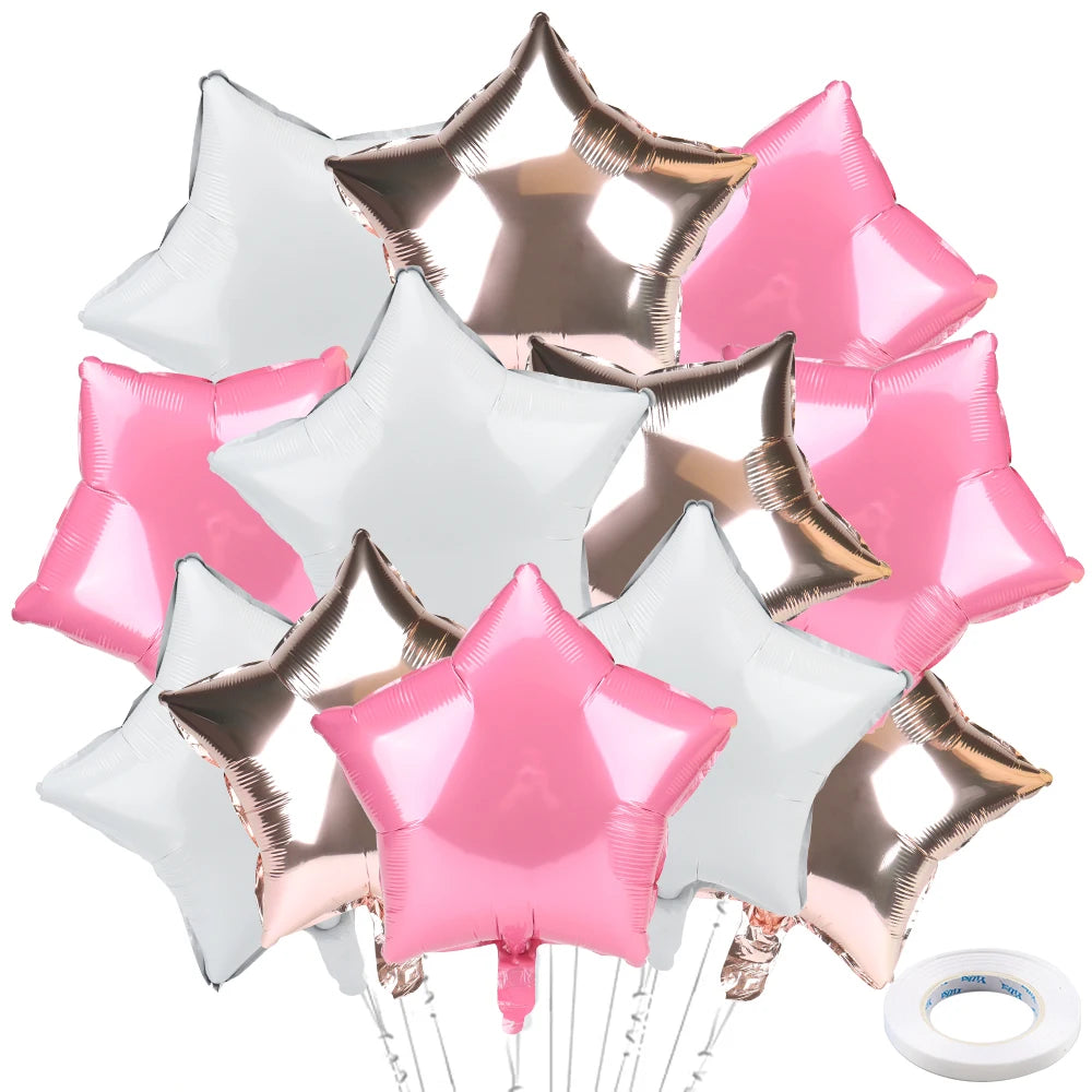 18inch Star Foil Balloon Mixed Rose Gold Helium Pentagram Balloons Wedding Birthday Party Decoration Baby Shower Aluminum Ballon