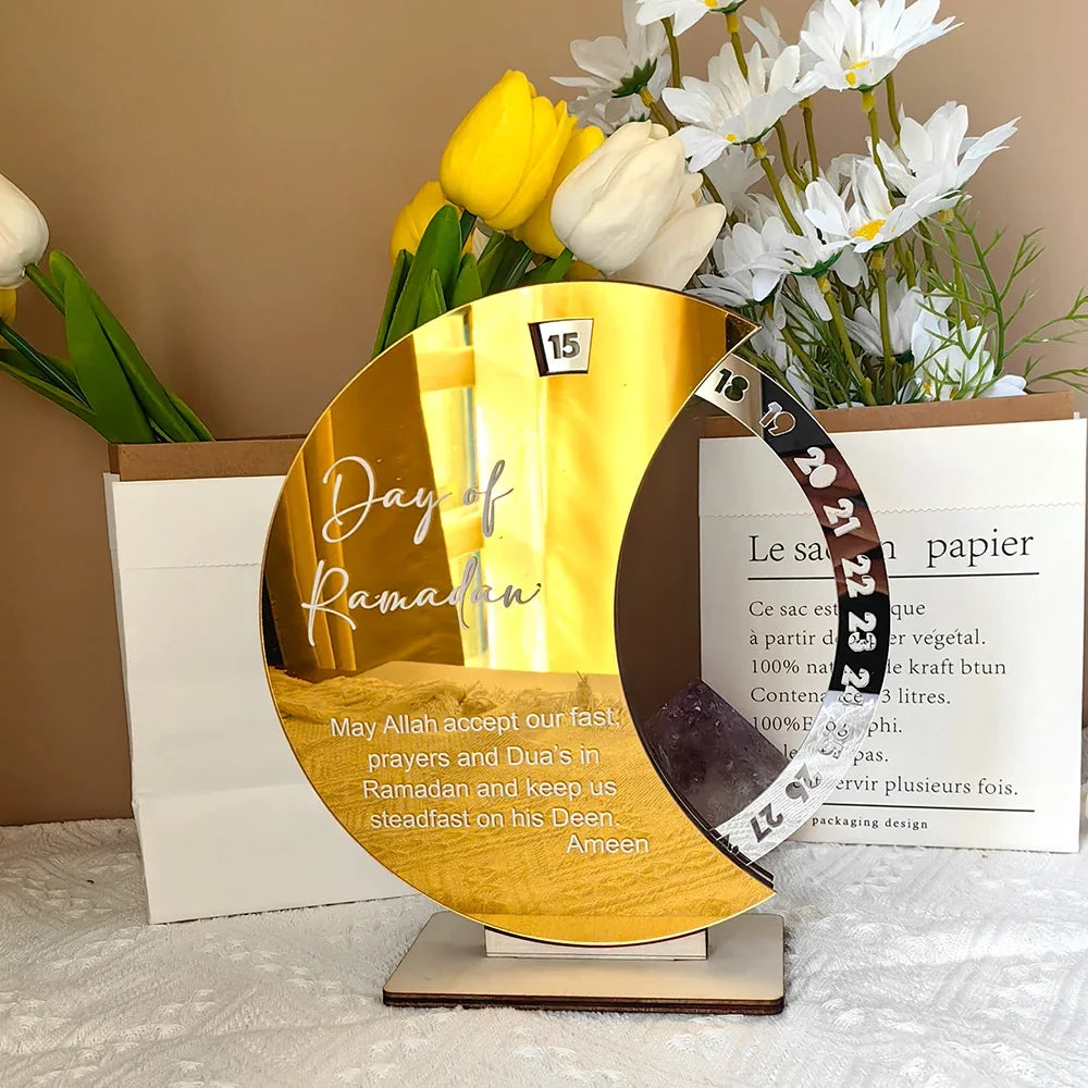 1 Pcs Ramadan Calendar Acrylic Eid Mubarak DIY Countdown 2024 Ramadan Decorations Countdown Ramadan Party Ornament