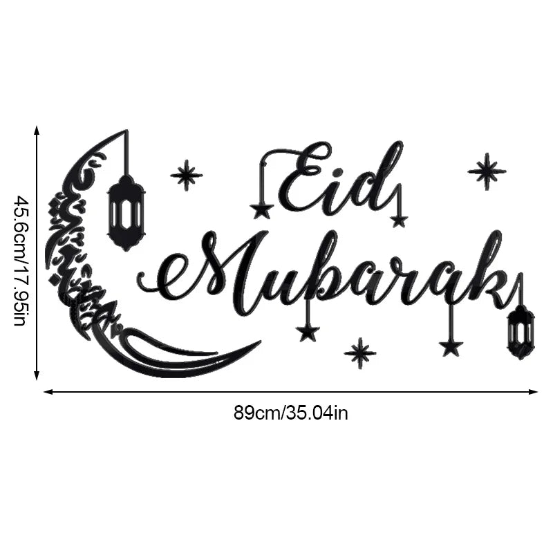 Ramadan Kareem Acrylic Mirror Wall Sticker 2025 Eid Mubarak 3D Wall Decal for Home Living Room Decoration Islamic Muslim Gift
