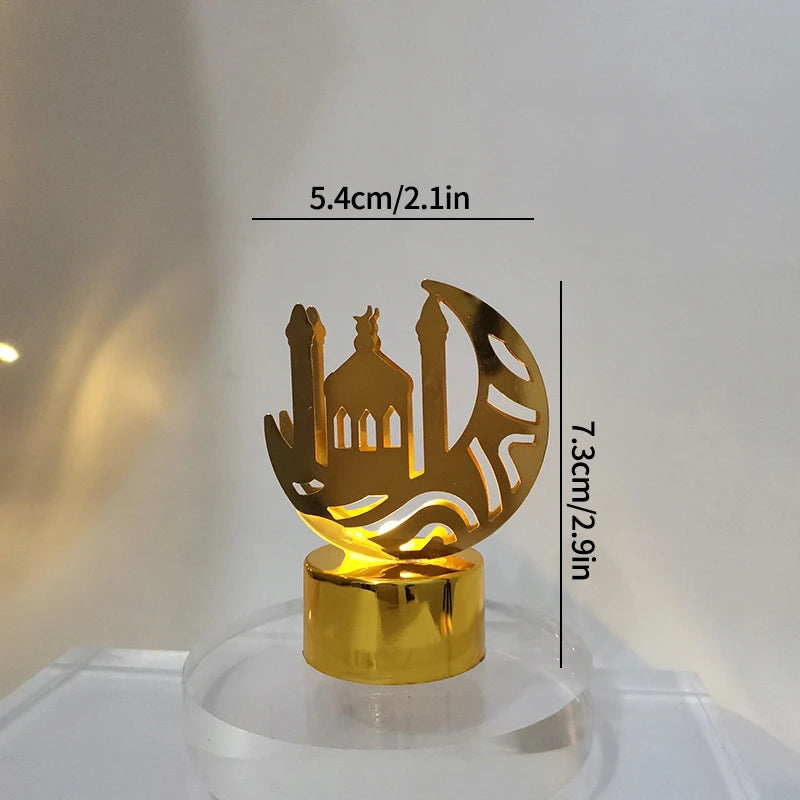 Ramadan Iron Candlestick Candlestick Star Moon Desktop Decoration Display Rack Eid al Fitr Party Table Decoration Lantern Stand