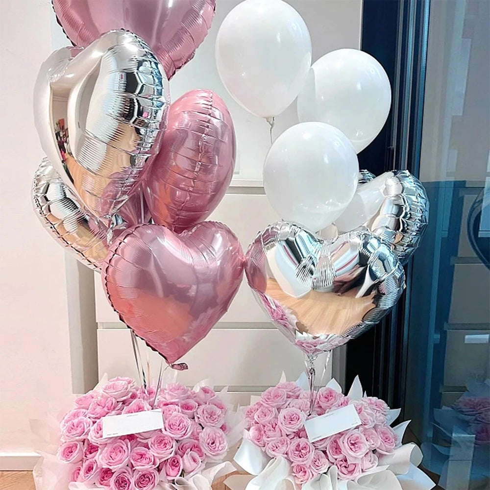 Heart Star Balloon Metallic Balloons 14pcs Gold Red Blue Pink Confetti Baloon Set For Happy Birthday Baby Shower Wedding Globos