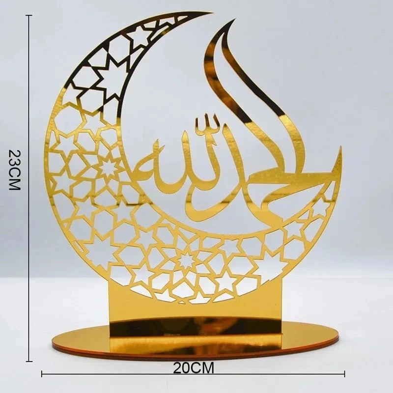 Ramadan Tray Table Centerpieces Plate Acrylic Ramadans Eid Mubarak Decorations for Home 2025 Islam Muslim Festival Party Gifts