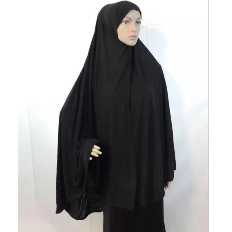 Women's Elegant Khimar Modest Muslim Islamic Ramadan Soft Lightweight Jersey Hijab Long Scarf Amira Prayer Abaya Jilbab