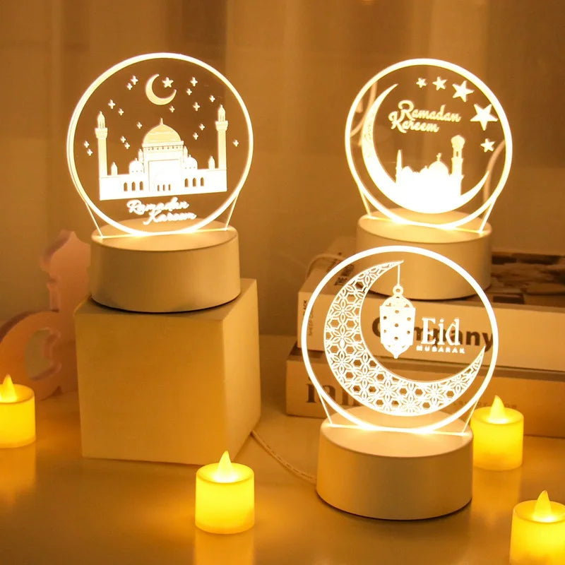 EID Night Light Mubarak Ramadan Decoration For Home 2025 Islamic Muslim Party Decor Ramadan Kareem Happy Eid Al Adha Ramadan