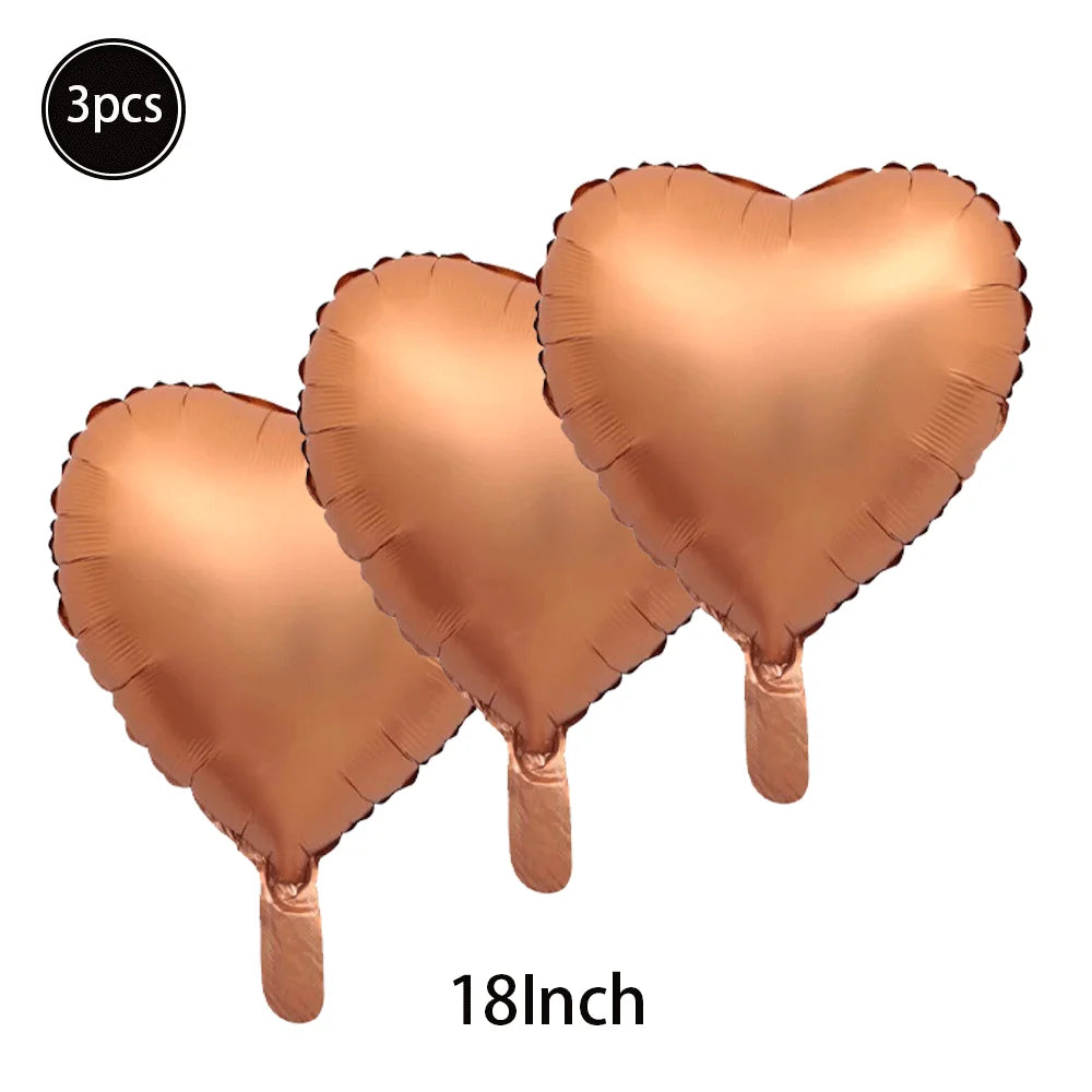Caramel/Chocolate/Cream Number Balloon Star Heart Foil Helium Ball Kids Adult Girl Birthday Wedding Anniversary Party Decoration
