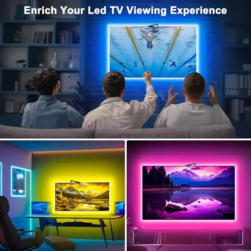 RGBIC LED TV Backlight Strip with AR Sensor Sync to Screen Ambient Lighting APP Control for 35-80 Inch TVs Monitors Gaming Room