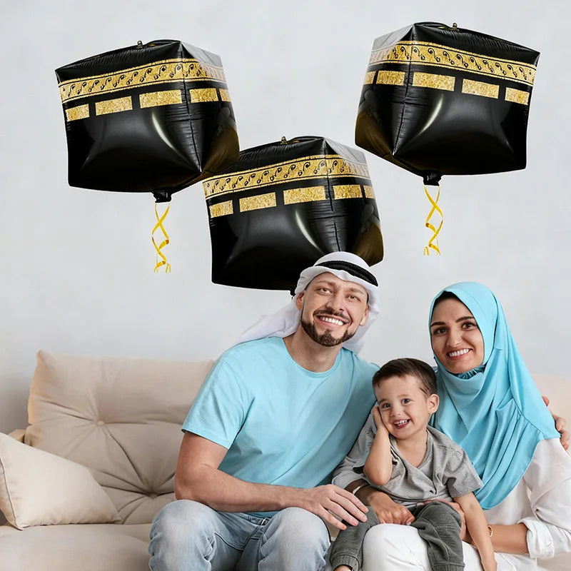 1/3/5Pcs Islamic Muslim Aluminum Foil Balloon Ramadan Kareem Eid Mubarak Festival Party Gift Box Helium Ball Decoration Supplies