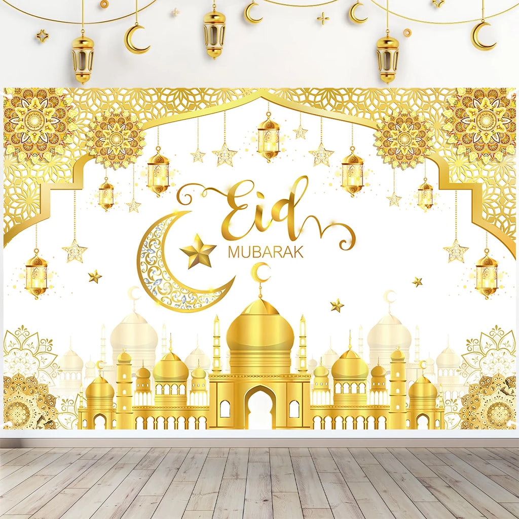Eid Mubarak Background Ramadan Kareem Backdrop Islamic Muslim Party Supplies Eid Al-fitr Gifts Ramadan Decoration For Home 2025