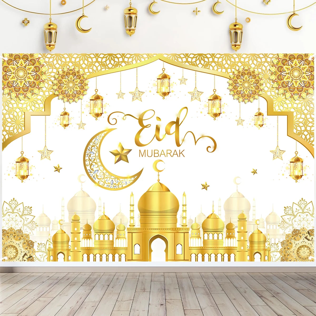 Eid Mubarak Background Ramadan Kareem Backdrop Islamic Muslim Party Supplies Eid Al-fitr Gifts Ramadan Decoration For Home 2025