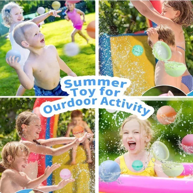 Magnetic Reusable Water Balloons Refillable Water Balloon Quick Fill Self Sealing Water Bomb Splash Balls for Kids Swimming Pool