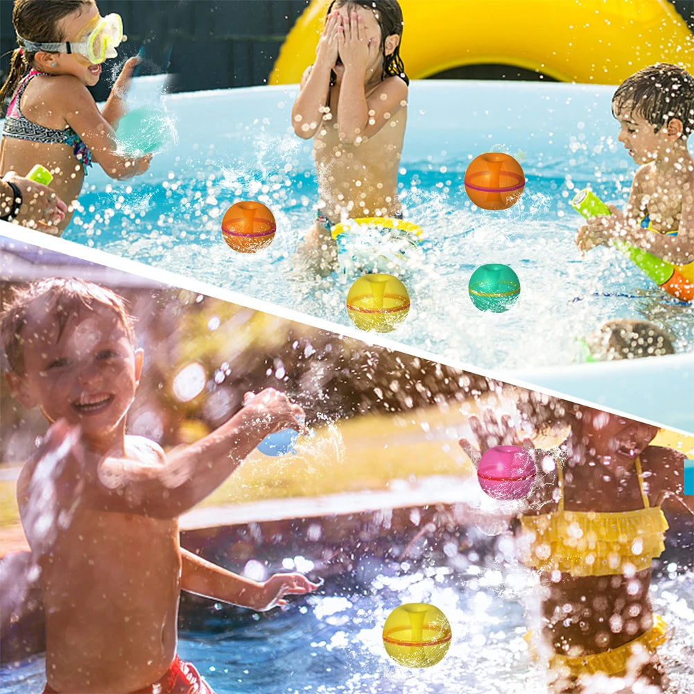 12 Pcs Magnetic Reusable Water Ball Quick Fill Balloons Fun Water Fight Game Magnetic Refillable Water Ball Pool Beach Bath Toys