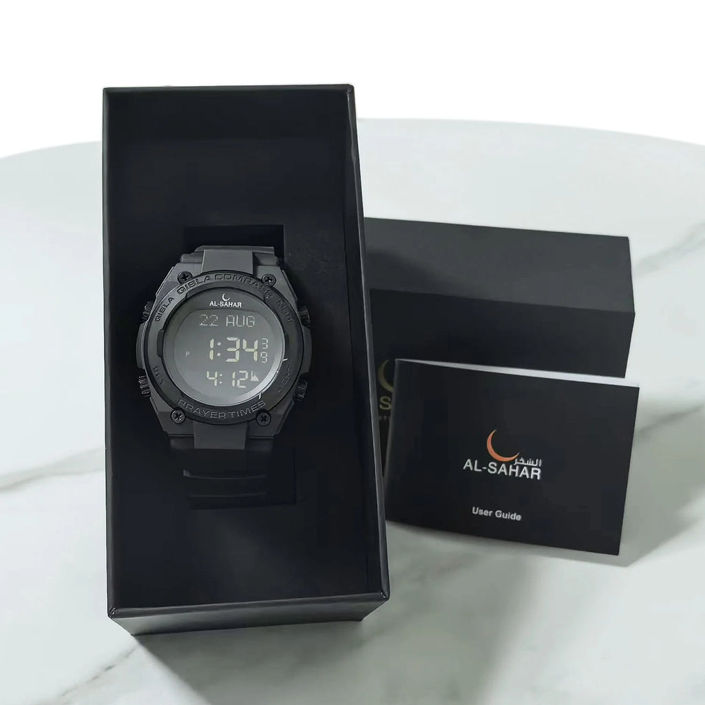2025 New Arrival Muslim AZAN Watch Digital Sport Alarm AL FAJR Prayer Times Muslim Islamic Arabic Dial Qibla Clock