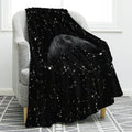 Sun Moon Blanket Star Space Psychedelic Black and White Print Throw Blanket for Couch Bed Sofa