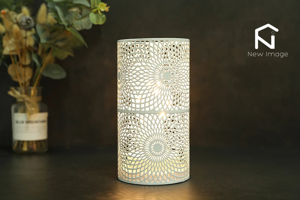 2Pcs/set  Battery Powered Table Lamp Modern Nordic Cylinder Lamp for Warm Light with LED Edison Style Bulb Wedding Home Decor