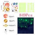 637/849Pc Luminous Moon Stars Wall Stickers PVC Glow in the Dark 3D Home Decoration Wall Decals Set for DIY Kids Bedroom Ceiling