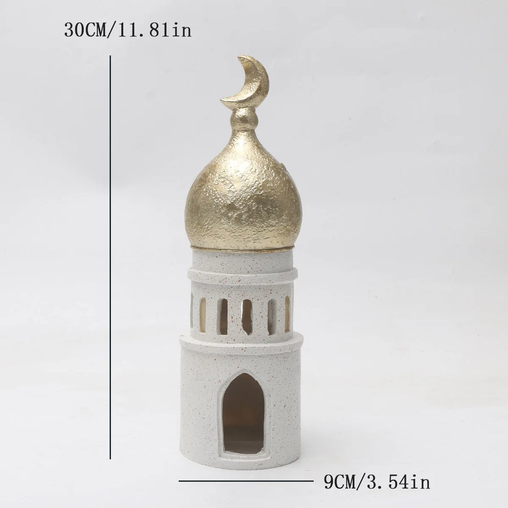 1 PC Candlestick Muslim Kaaba Dome Mosque Islamic Desktop Ornament Table Car Decor Crafts Gifts