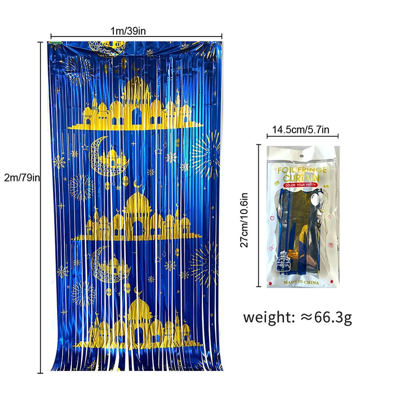 Ramadan Decorations 2026 Pulling Flag Eid Mubarak Hanging Banner Islamic Muslim Party Party Moon Star Castle Hanging Flag