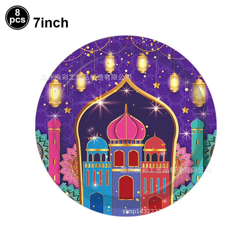 Happy Eid Ramadan Mubarak Foil Balloon DIY Decoration Islamic Ramadan Stars and Moon Helium Balloon Celebration Party Decoration