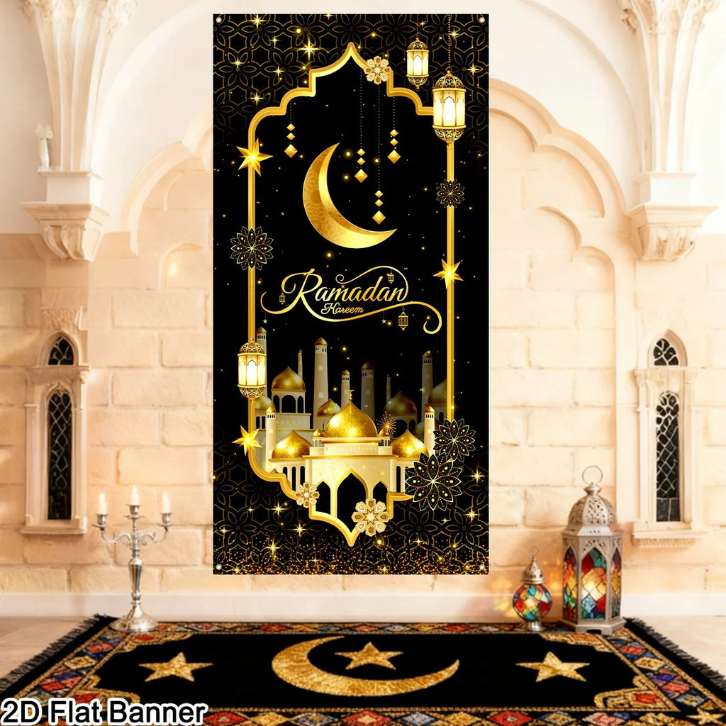 Eid & Ramadan Door Banner Hanging Flag Ramadan Decoration 2026 for Home Ramadan Kareem Ramadan Eid Muslim Party Eid Al-Fitr Gift