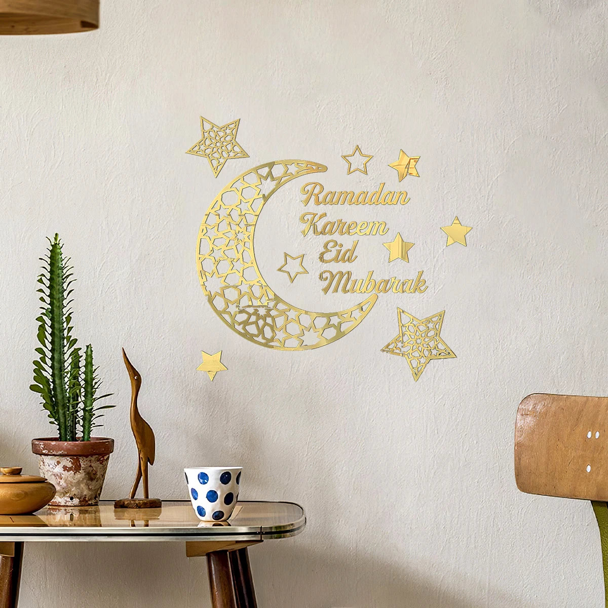 1Set,Ramadan (رمضان) creative Ramadan decorations, freely combinable wall stickers, suitable for Ramadan festival decorations