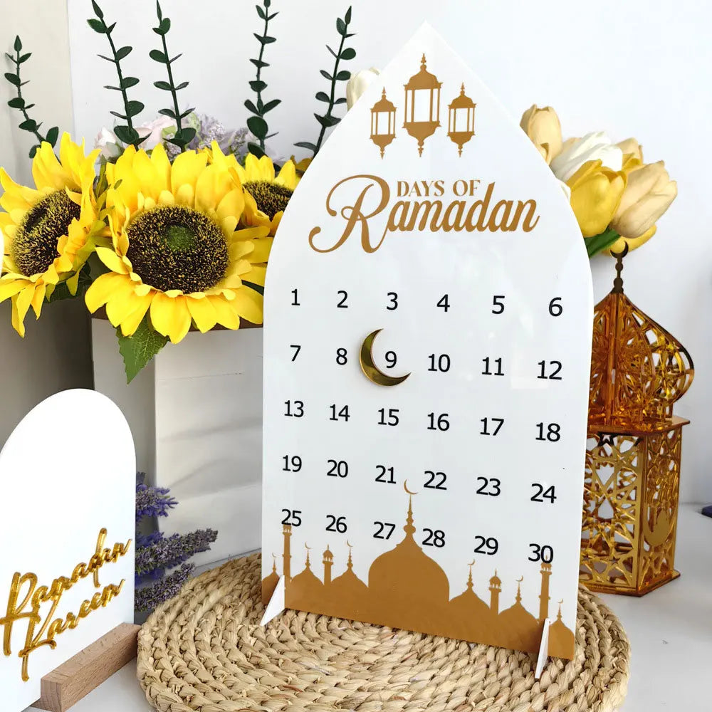 Middle Eastern Calendar Festival Acrylic Desktop Home Decor Calendar Stand 2026 Happy Days Of Ramadan Party DIY Supplies