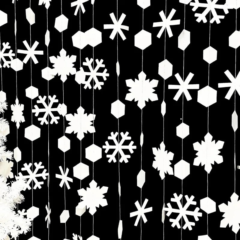 Winter Wonderland Party Decorations White Snowflake Paper Garlands Onderland Christmas Frozen Birthday Party Streamer Supplies