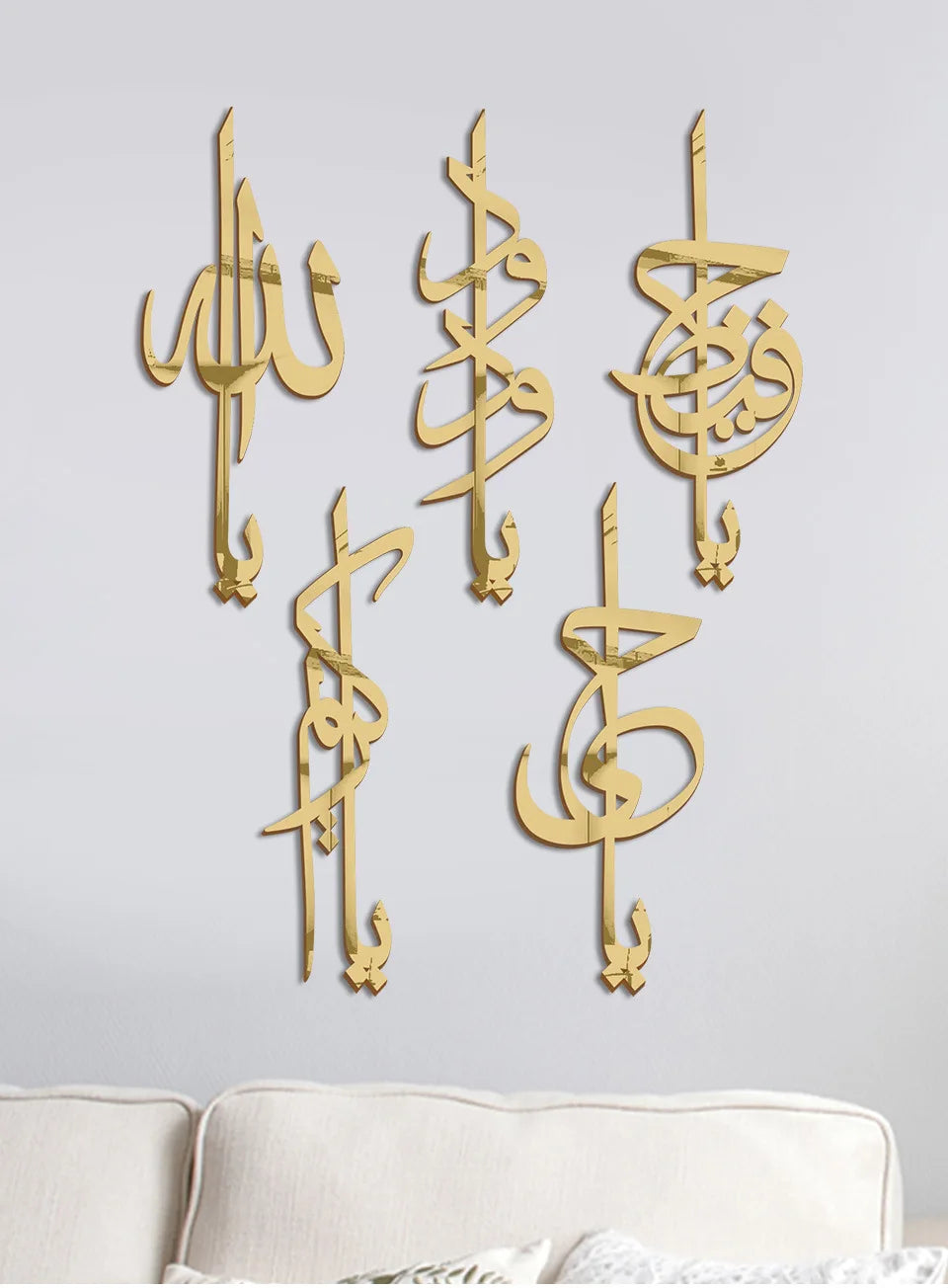 Acrylic Mirror Wall Stickers Arabic Home Living Room Decoration Creative Calligraphy Wall Stickers Anime Decor