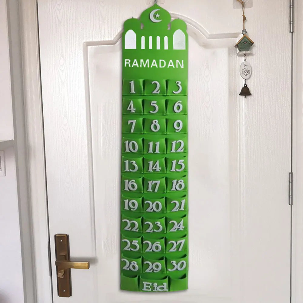 2026 Ramadan Countdown Calendar Eid Mubarak Felt Countdown Ramadan Calendar Muslim Party Decoration Craft Eid Al-Adha Ornament