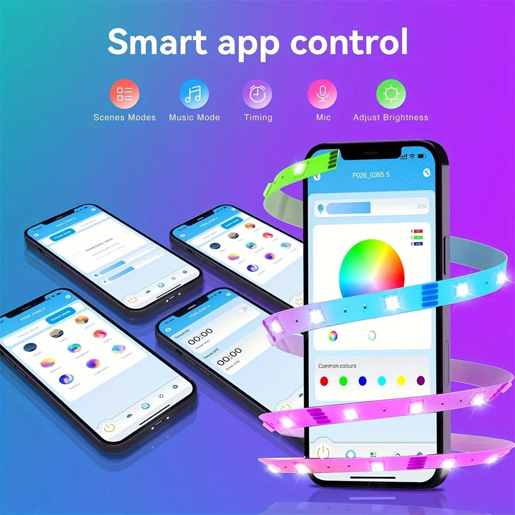 30 LEDS/meter LED Strip Bluetooth APP Control With Battery And US plug Power Supply For Home Decoration  And Ambient Lighting