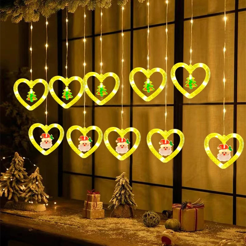 LED Moon, Star & Heart String Lights – Holiday Party & Room Decoration