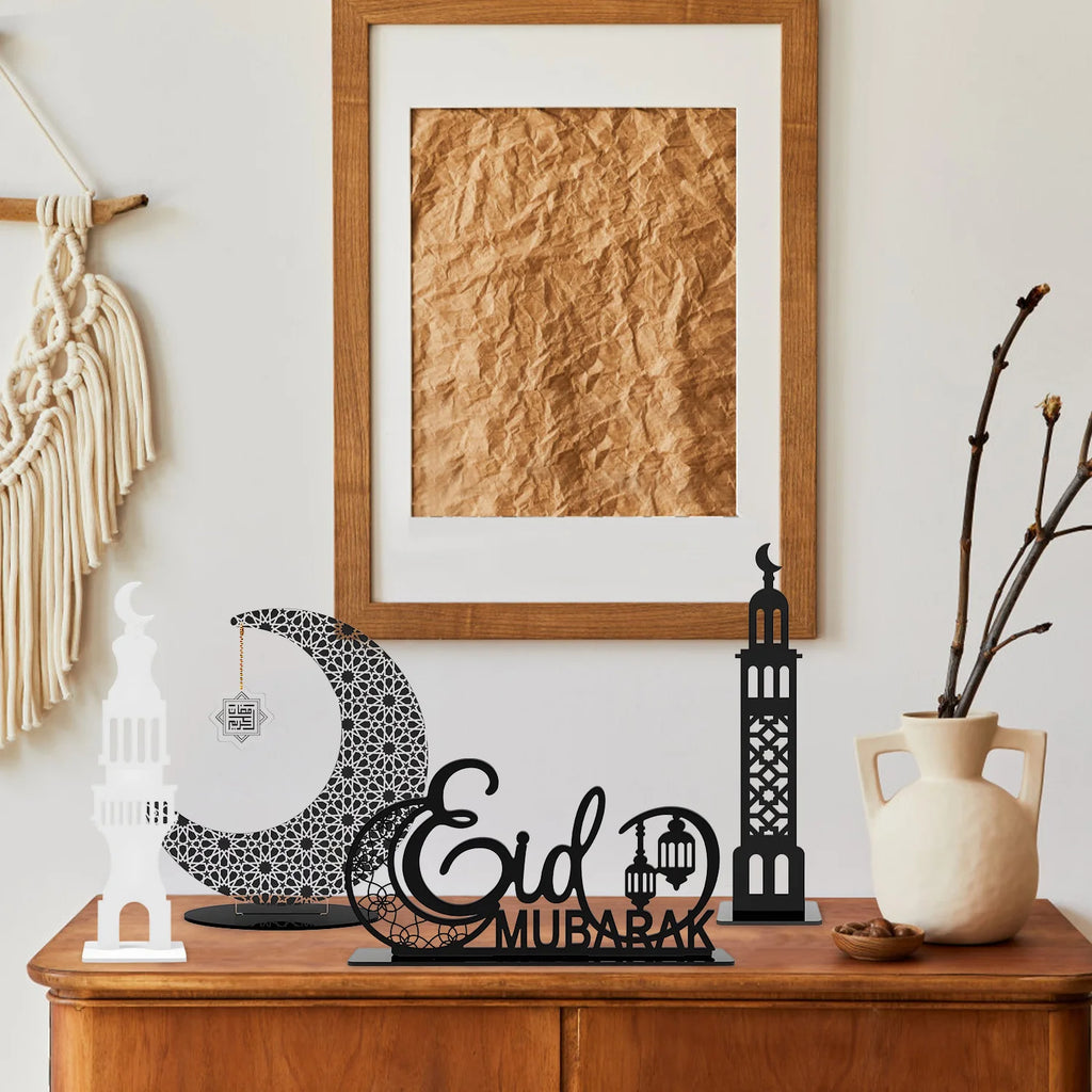 Eid al-Fitr Acrylic Ornament Eid Mubarak Home Party Decoration Islamic Muslim Party Supplies Moon Fasting Tower Decor Gift 2026