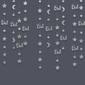 Gold Silver Eid Mubarak Banners Glitter Paper DIY Paper Ramadan Kareem Decor Pull Flag Ceiling Hanging Hang Garland