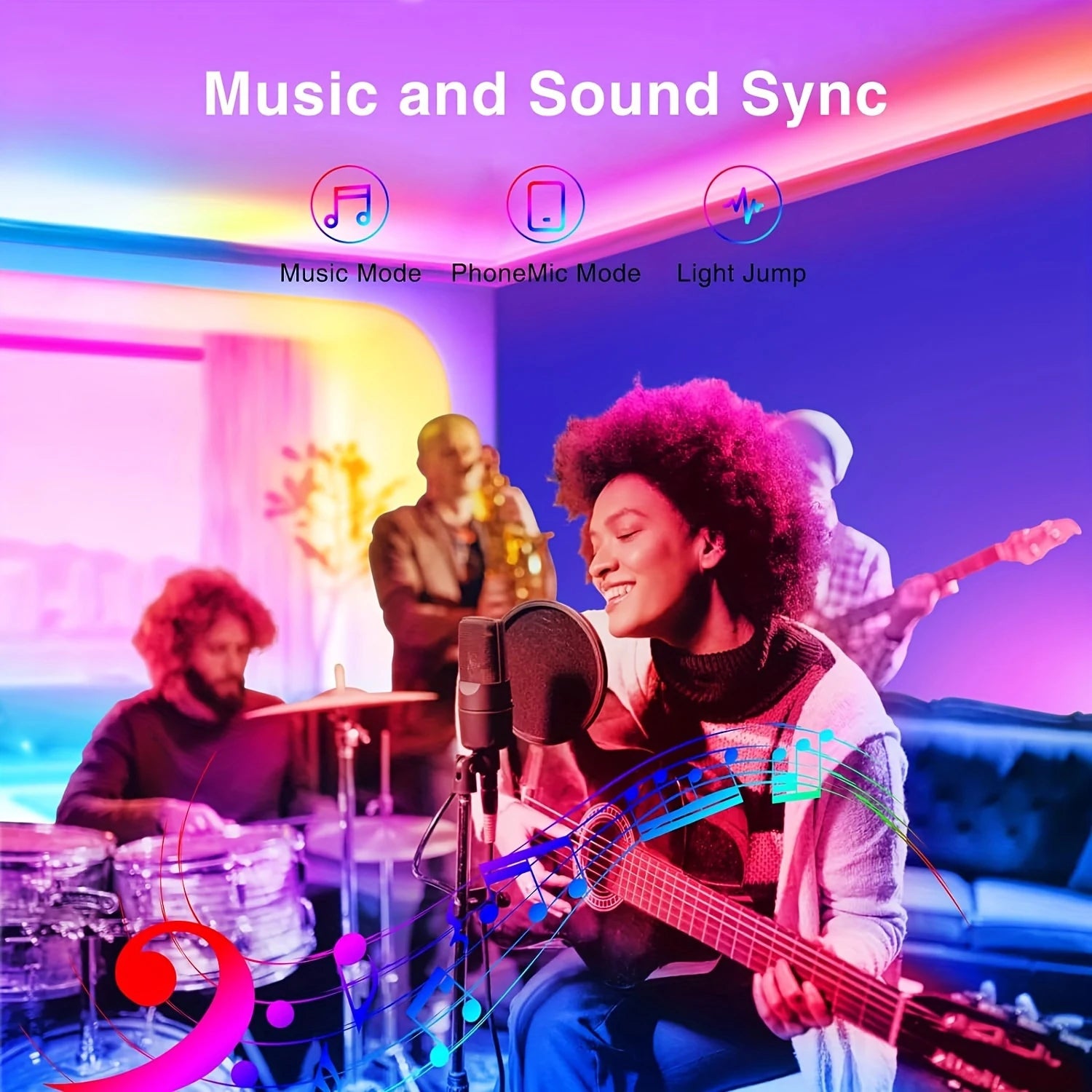 RGB Led Strip Lights for Room 1M, 5M, 10M, 20M, 30M USB 5V Music Sync APP Control Led Tape FLexible Ribbon for Bedroom Home Decor
