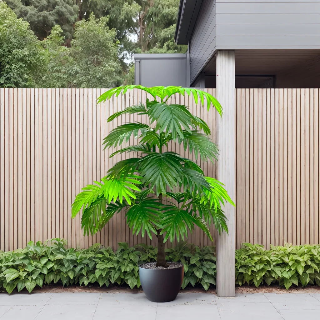 1Pcs 33 Leaves 100cm/39.37inch Realistic Artificial Palm Tree with UV Resistance for Home, Office, Indoor and Garden Decoration