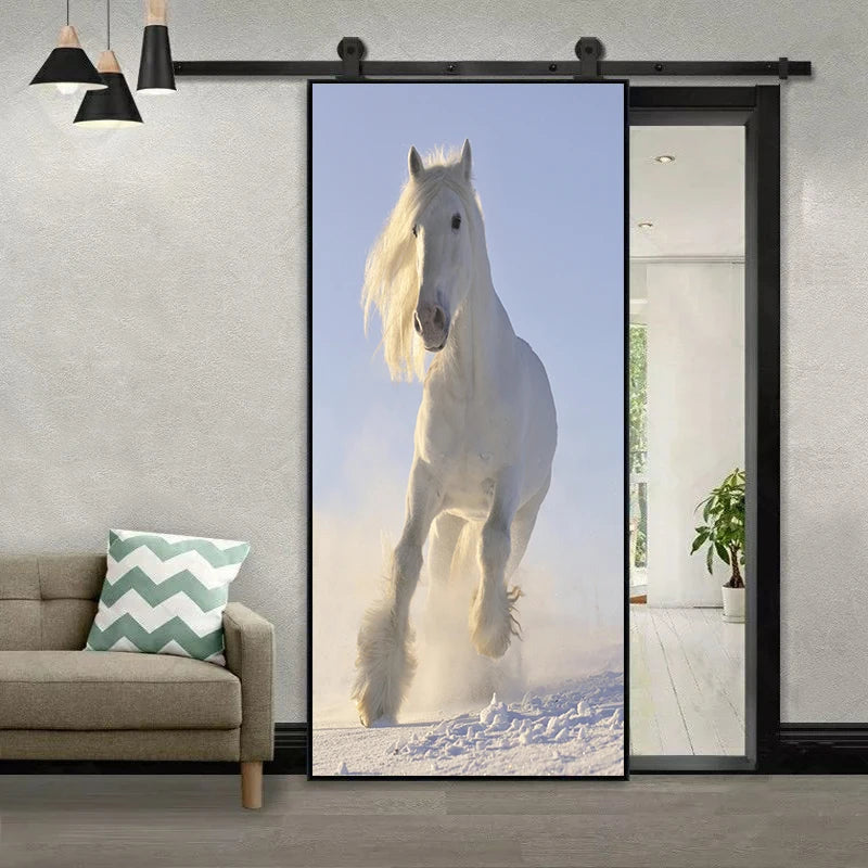 Medieval Stone Hutongs DIY Door Wall Sticker Home Decor Living Room Children Room Bedroom Art Mural Self-adhesive PVC Wallpaper
