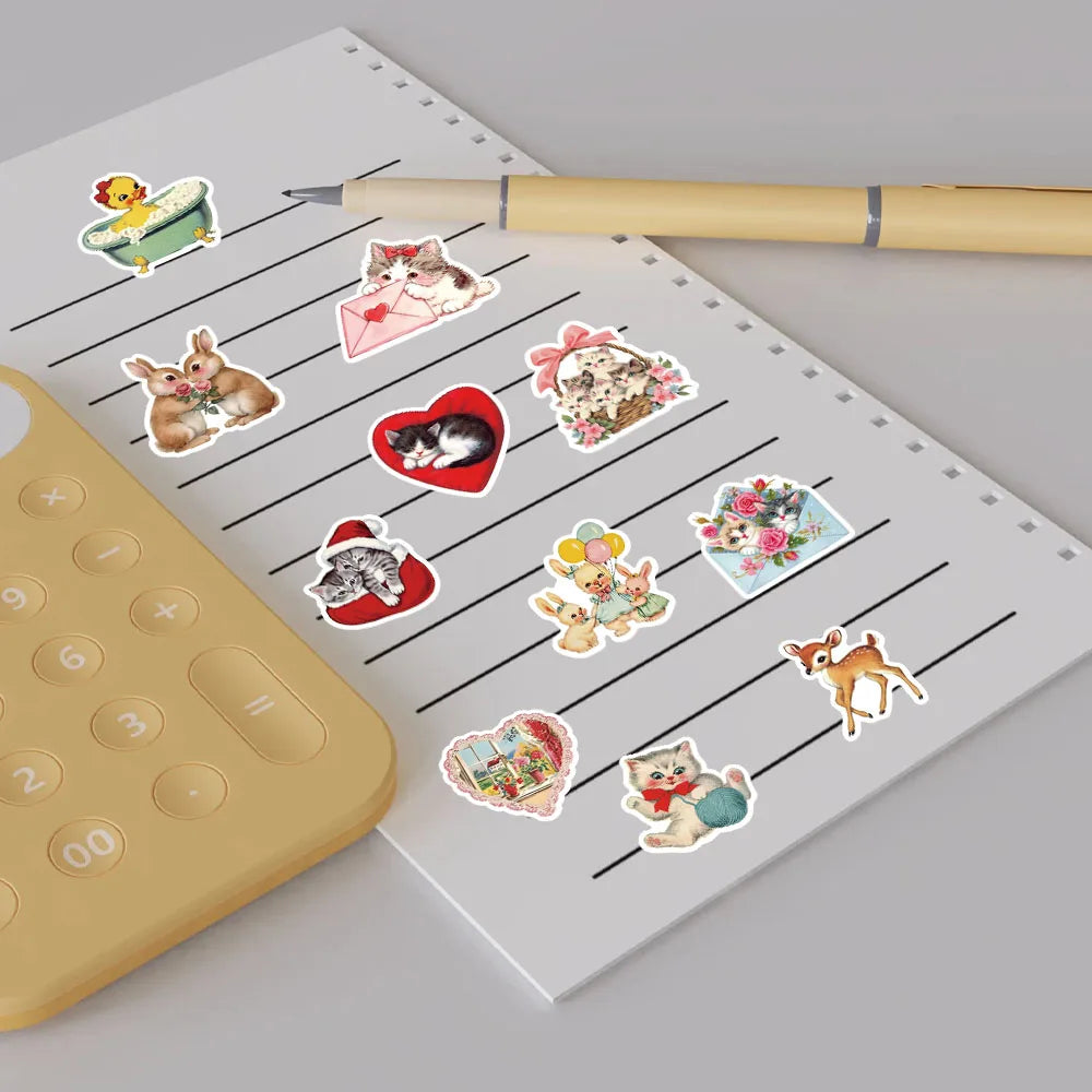50/100PCS Aesthetic Pinterest Stickers Fashion Scrapbook Laptop Luggage Cool Creative Wall Bar Decor Streetwear Creative Sticker