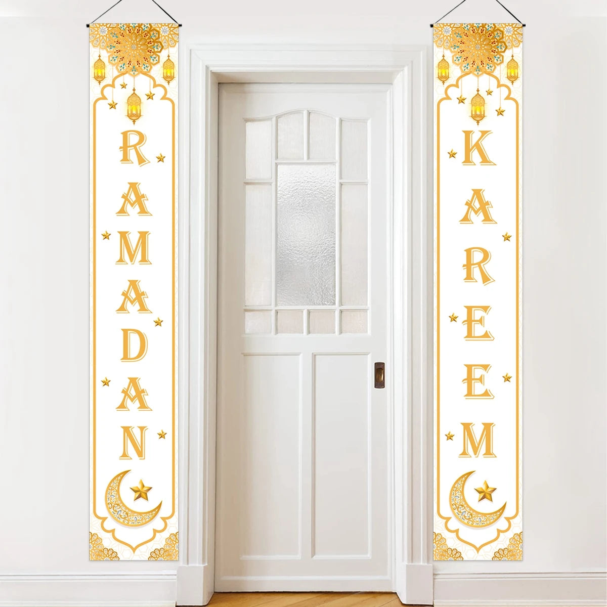 Eid Mubarak Door Banner Ramadan Decoration 2025 for Home Mubarak Ramadan Kareem Islamic Muslim Party Decor Eid Al Adha Gifts