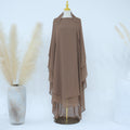 Extra Long Khimar Chiffon 2Layers Muslim Women Hijab Prayer Eid Hijabs Headscarf Shawl Veil Long Djellaba Niqab Ramadan scarf
