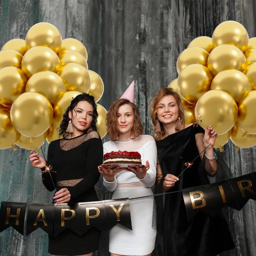 50pcs Metallic Gold Balloons Helium Quality 12inch Chrome Gold Latex Balloons for Balloon Garland Arch as Wedding Graduation Bi