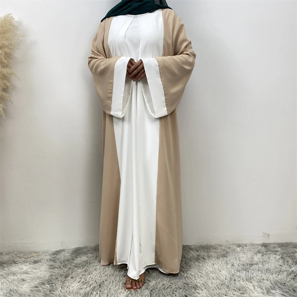 Ramadan Eid Luxury Splicing Two-Piece Style Abaya for Women – Dubai Kaftan Modest Islamic Dress Marocain Femme