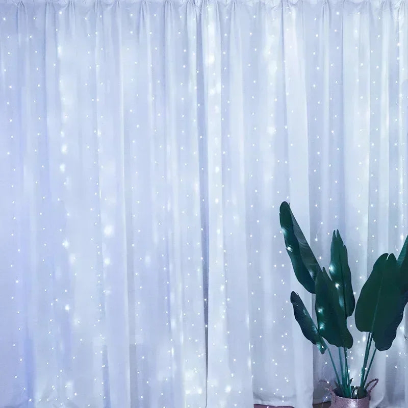 3/4/6M USB Curtain LED String Lights Fairy Lights EID Mubarak Bedroom Wedding Valentine's Day Ramadan Home Decoration 2026