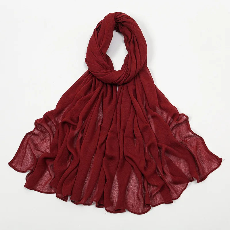 New Rayon Cotton Muslim Hijabs for Women Scarf  Plain Shawls Femme Musulman Soft Viscose Rayon Headscarf Islamic Turban Headband