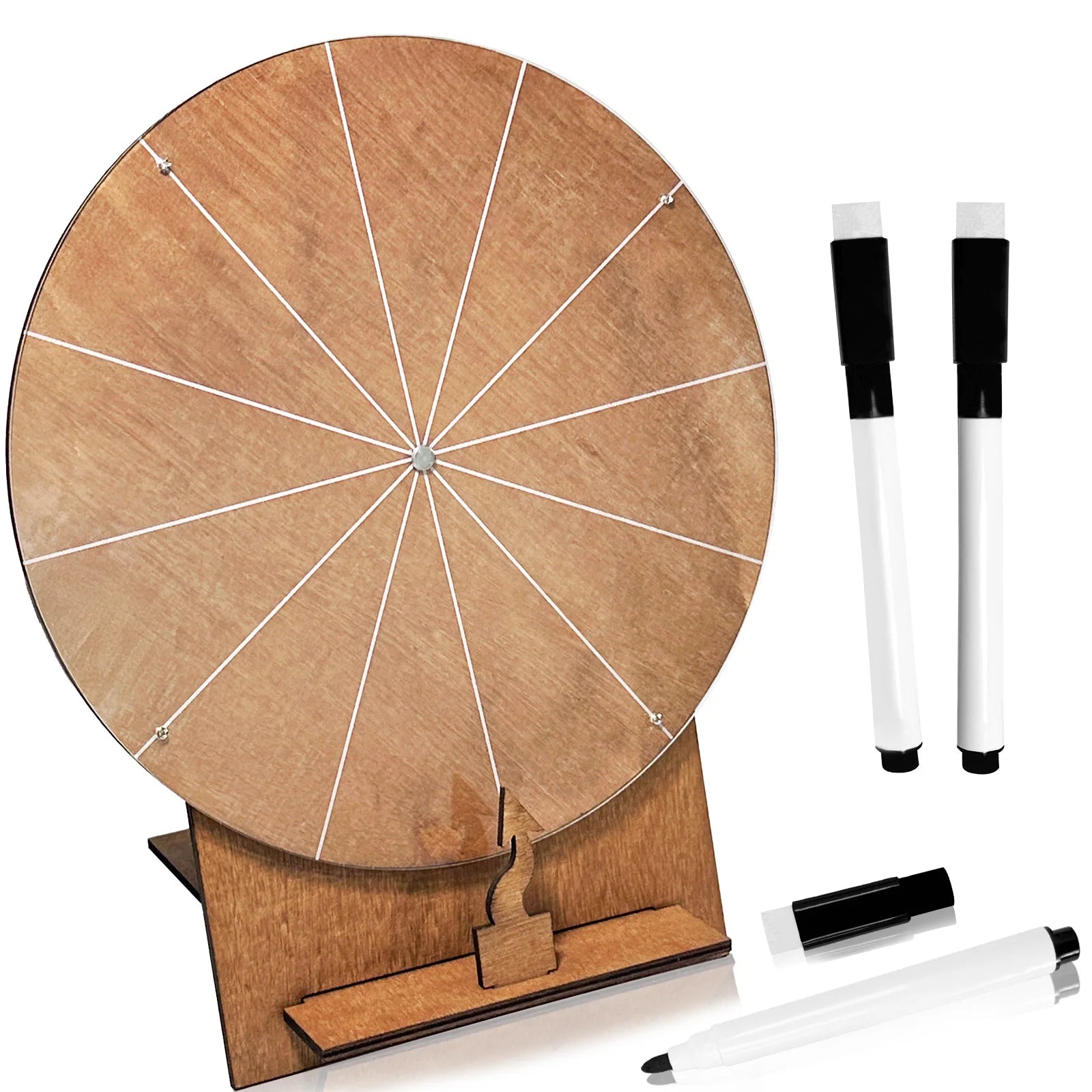 Wedding Challenge Spinning Wheel, Wooden Prize Tabletop Spinner Erasable Raffle Spinning Wheel for Wedding School Home Party