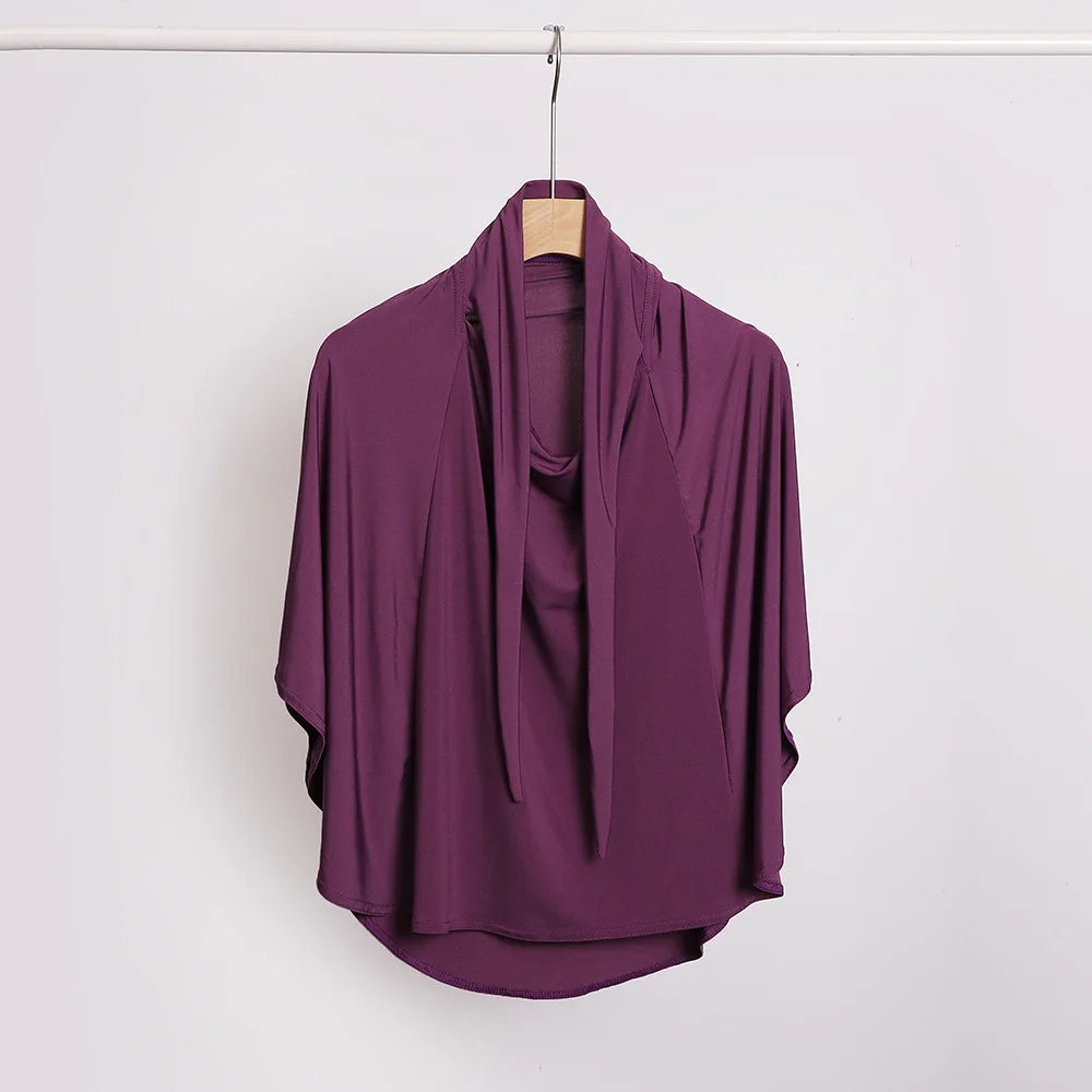 Ramadan Spring Summer Breathable Ironless Hijabs Long Instant Hijab Woman Ready To Wear With Face Masks Ready to Wear Hijabs