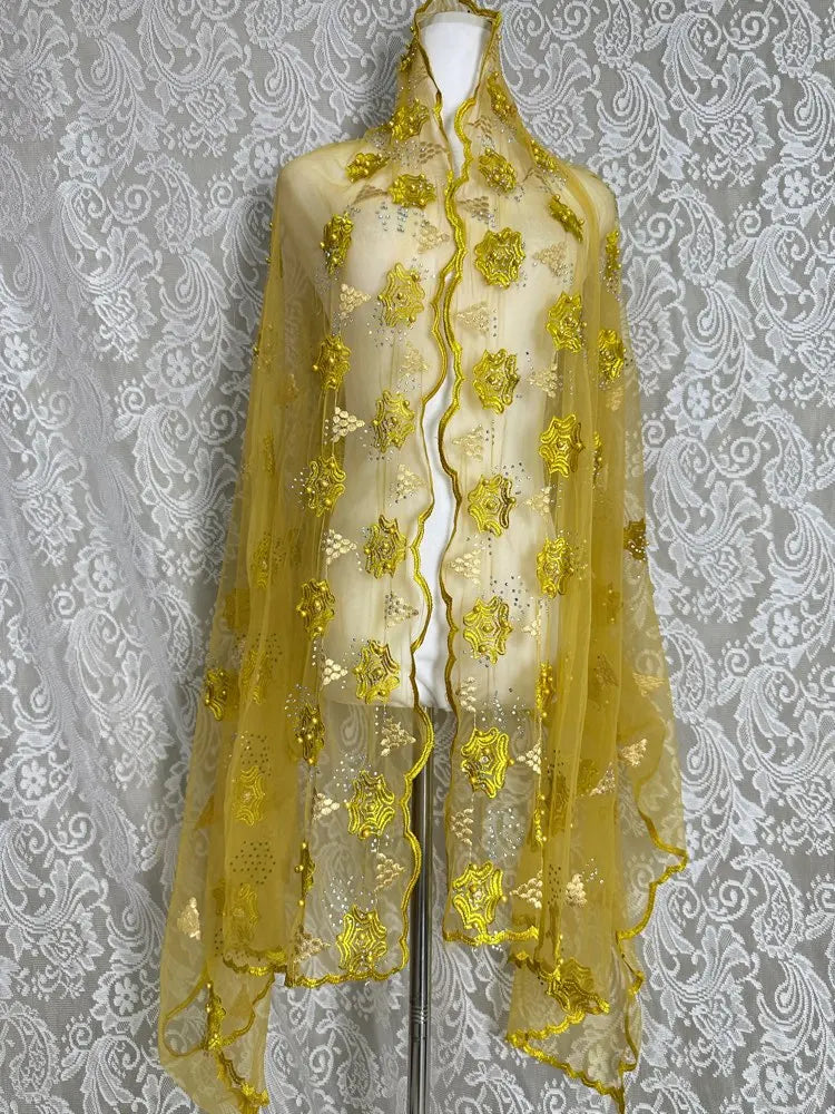 3D Stone New Dubai Scarf For Muslim Women African voile stone big Hijab Islam Hijab Pashmina Turban Headscarf Embroidery Shawls