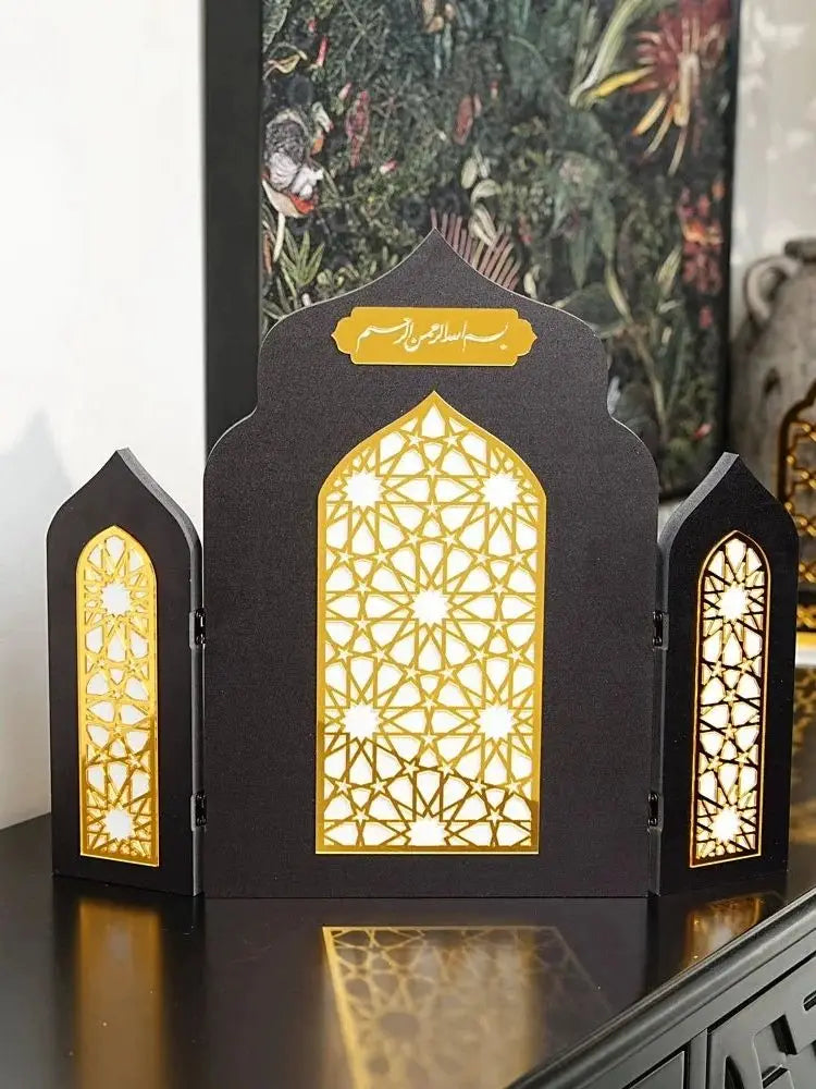 Umrah Arch Decoration Eastern Calendar Festival PVC Desktop Home Decor Calendar Stand 2026 Happy Days Of Ramadan Party DIY