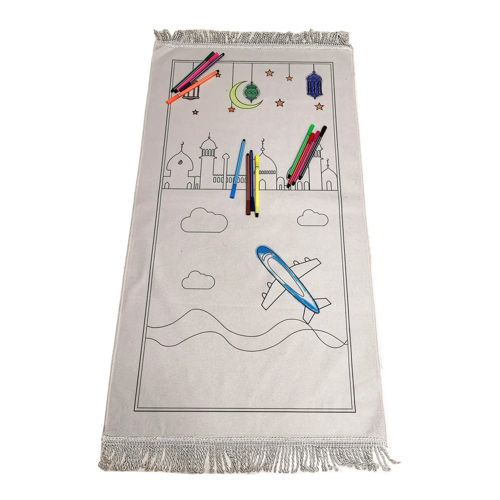 DIY Painting Muslim Prayer Mat for Kids Children Prayer Rug