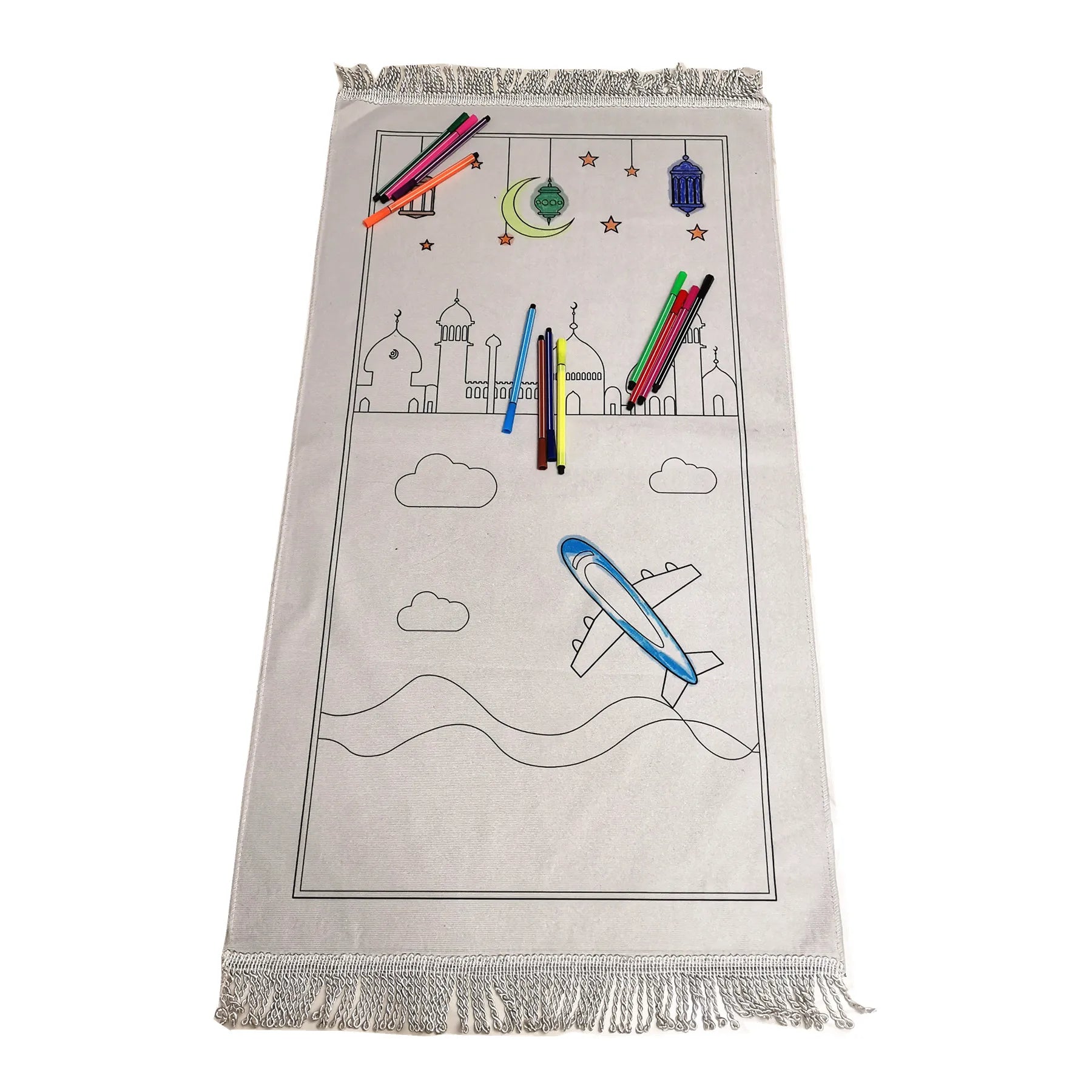 DIY Painting Muslim Prayer Mat for Kids Children Prayer Rug