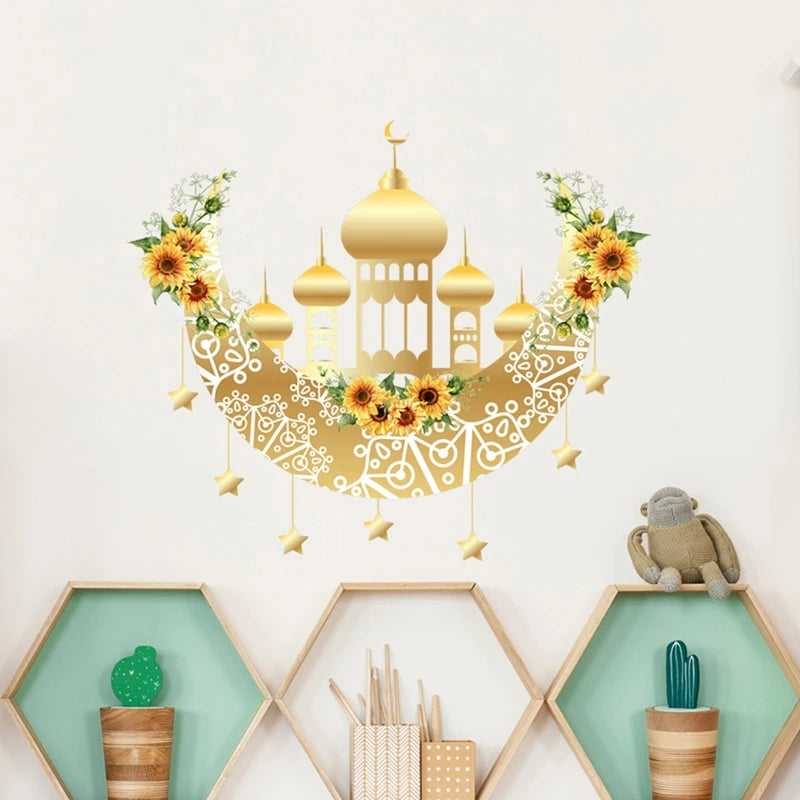 Eid Mubarak Wall Stickers Kareem Ramadan Decoration 2025 For Home Islamic Muslim Party Decor Mubarak Ramadan Window Sticker Gift