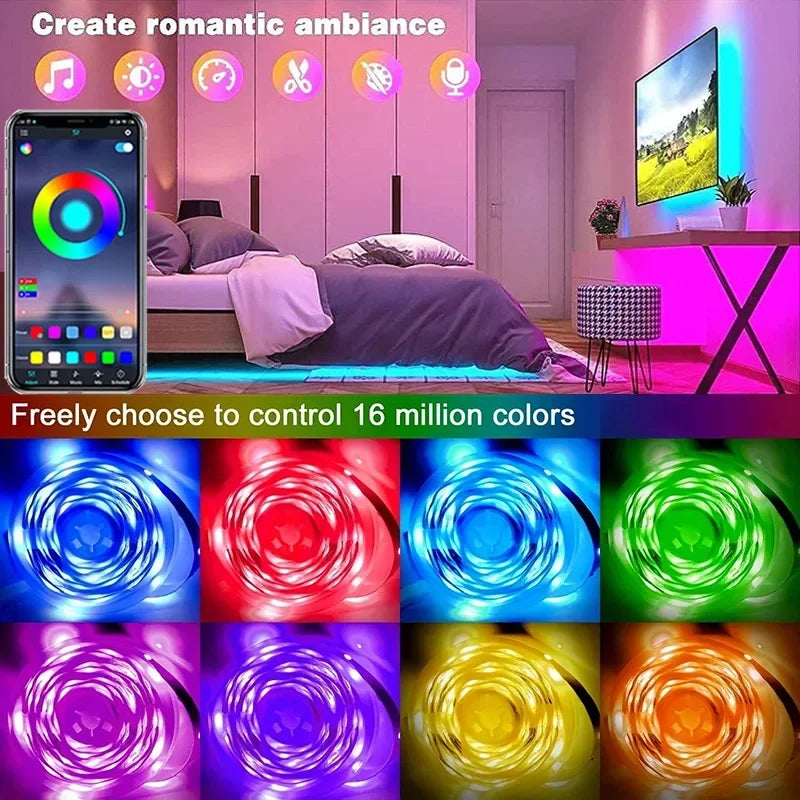 USB Led Strip Lights 5m 10m 20m 30m RGB Led Strip Light TV Backlight Flexible Ribbon Tape Luces Led Light for Room Decoration